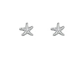 Sterling Silver CZ Starfish Earrings
